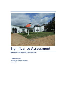 Aeronautical Museum Significance Assessment