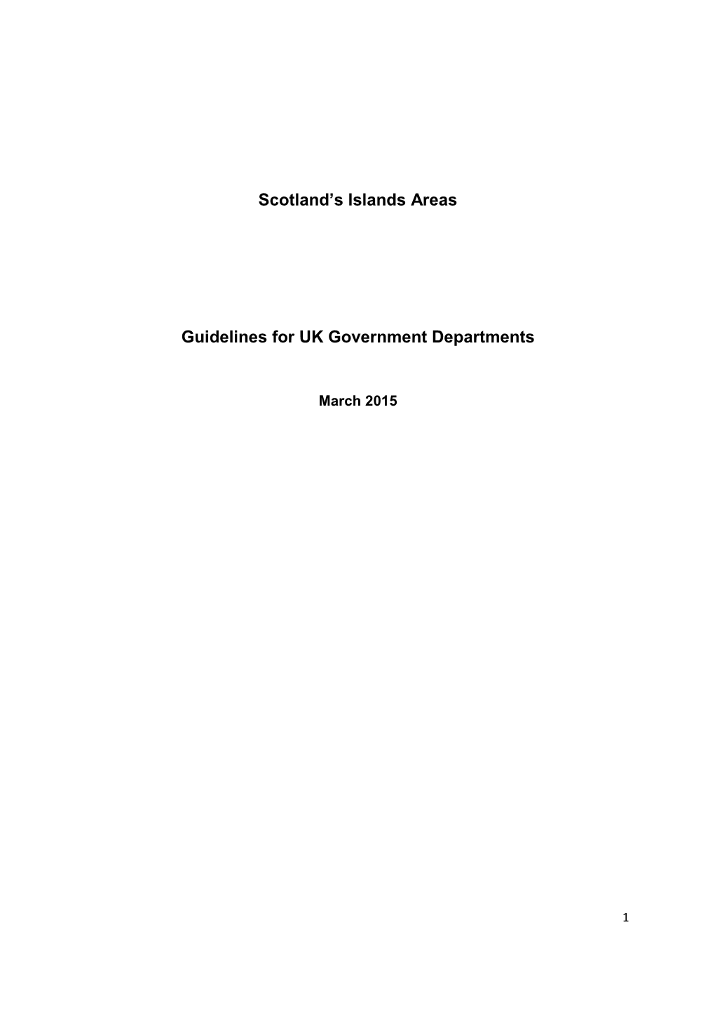 Scotland's Islands Areas Guidelines for UK Government Departments