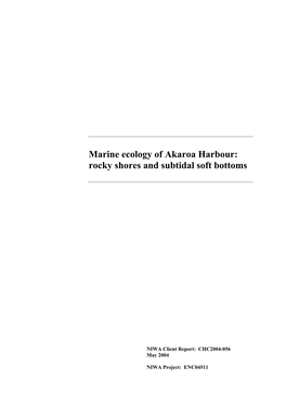 Marine Ecology of Akaroa Harbour: Rocky Shores and Subtidal Soft Bottoms