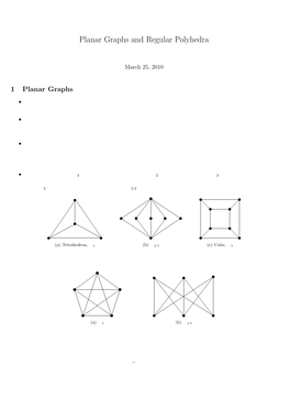 Planar Graphs and Regular Polyhedra