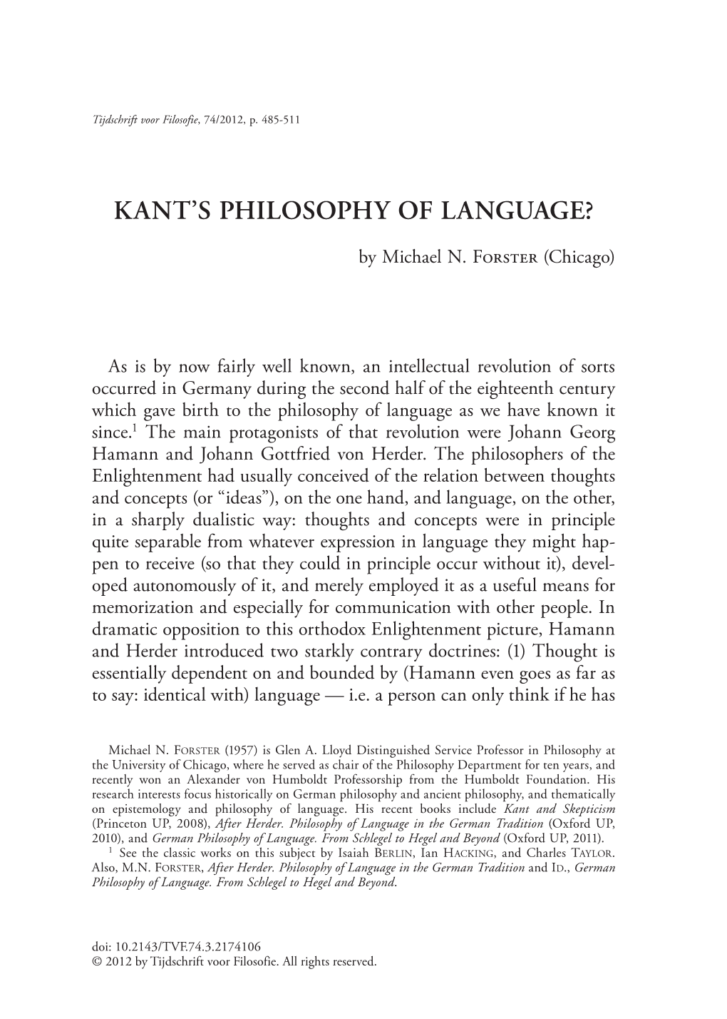 Kant's Philosophy of Language?