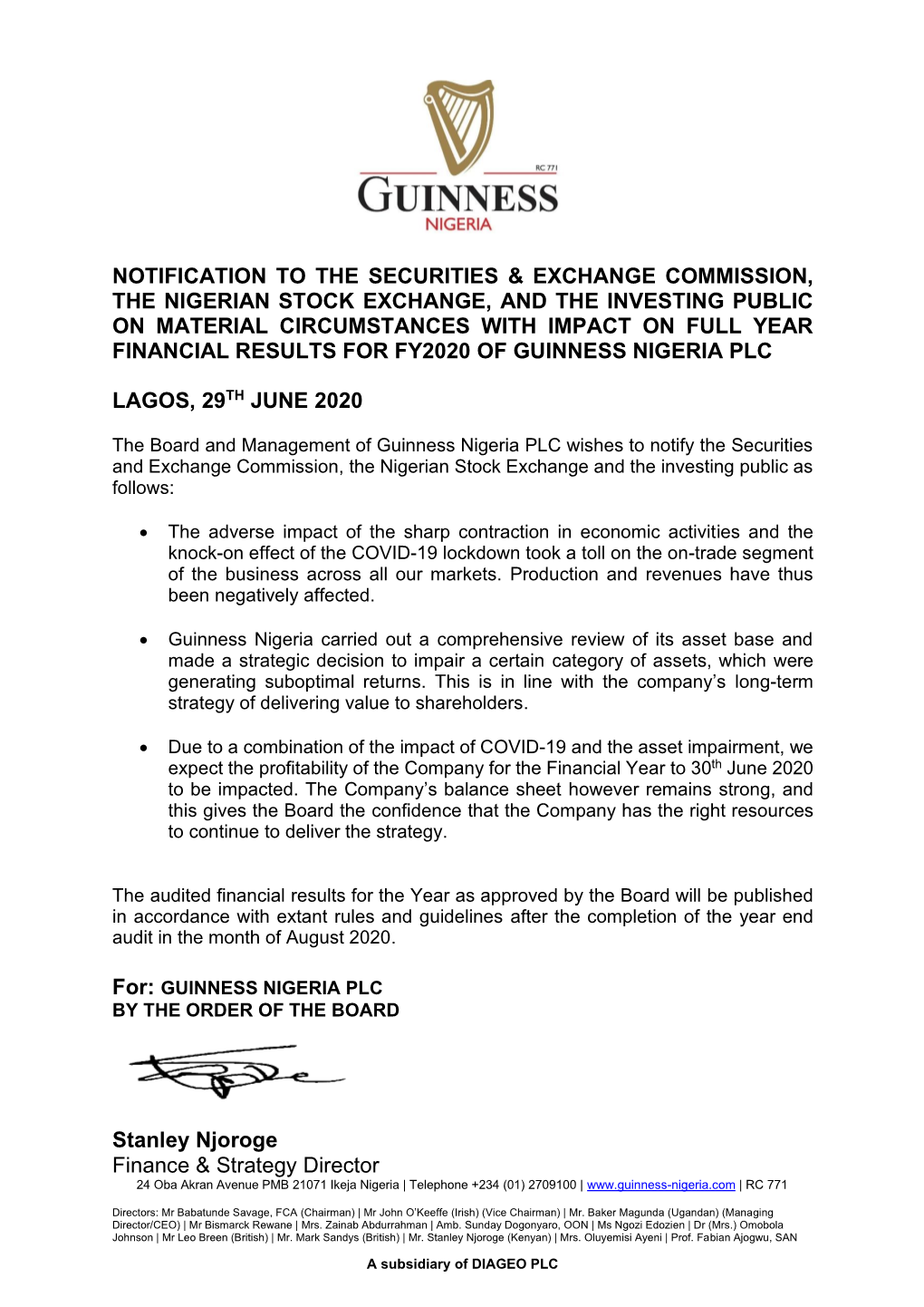 Guinness Nigeria Plc