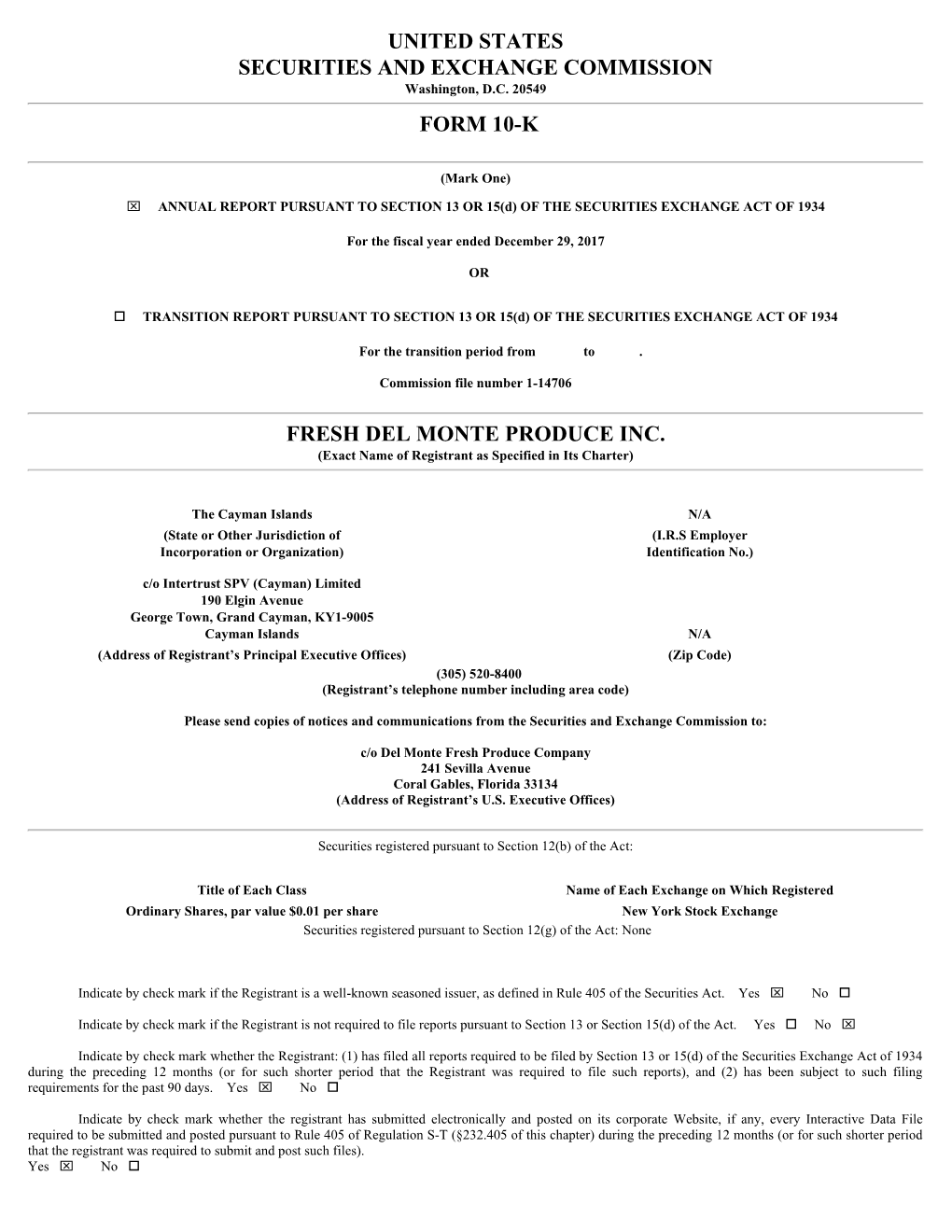 United States Securities and Exchange Commission Form