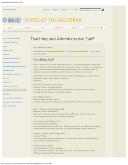 Teaching and Administrative Staff