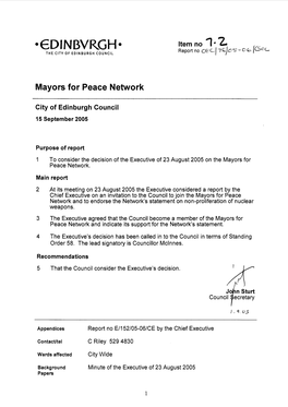 Mayors for Peace Network