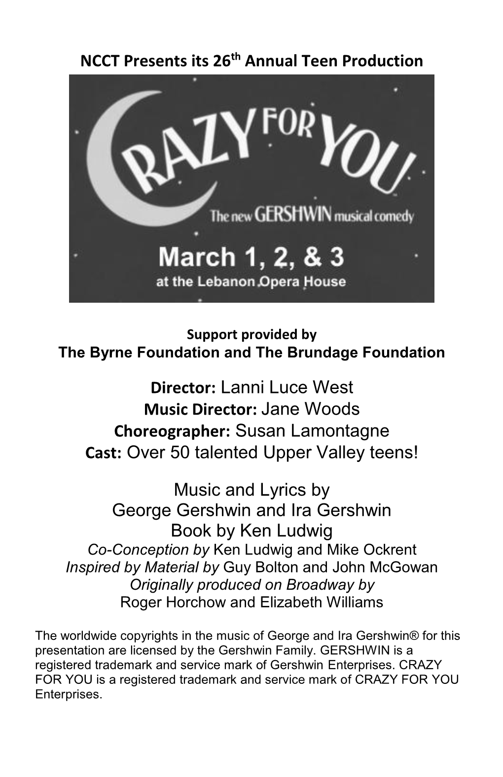 Crazy for You Program