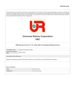 Universal Robina Corporation URC
