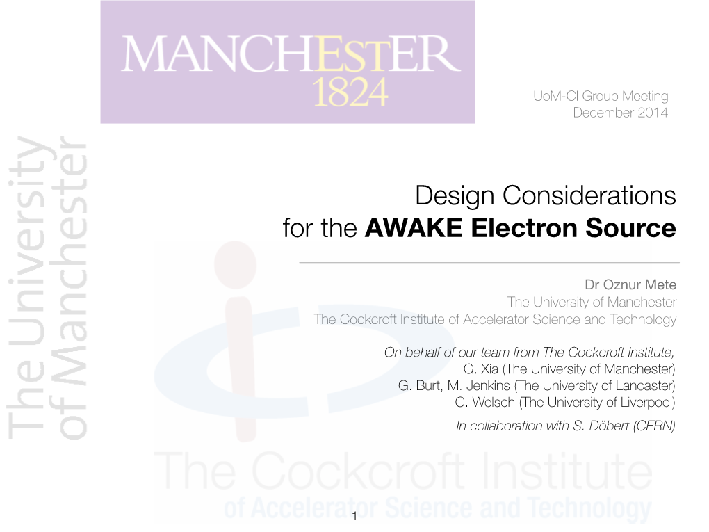 Design Considerations for the AWAKE Electron Source