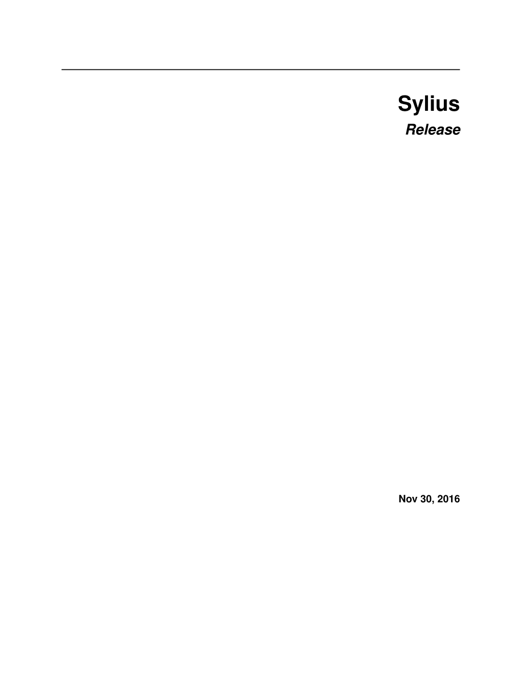 Sylius Release