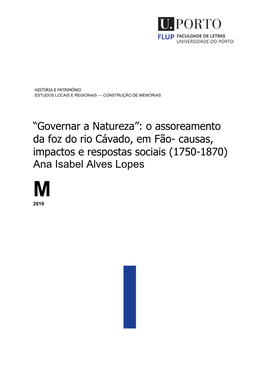 O Assoreamento Da Foz Do Rio Cávado, Em Fão- Causas, Impactos E Respostas Sociais (1750-1870) Ana Isabel Alves Lopes
