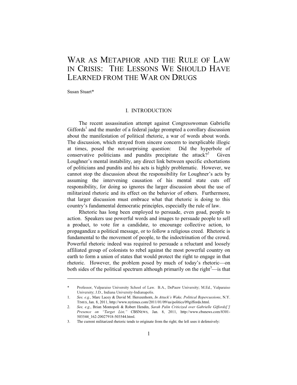 War As Metaphor and the Rule of Law in Crisis: the Lessons We Should Have Learned from the War on Drugs