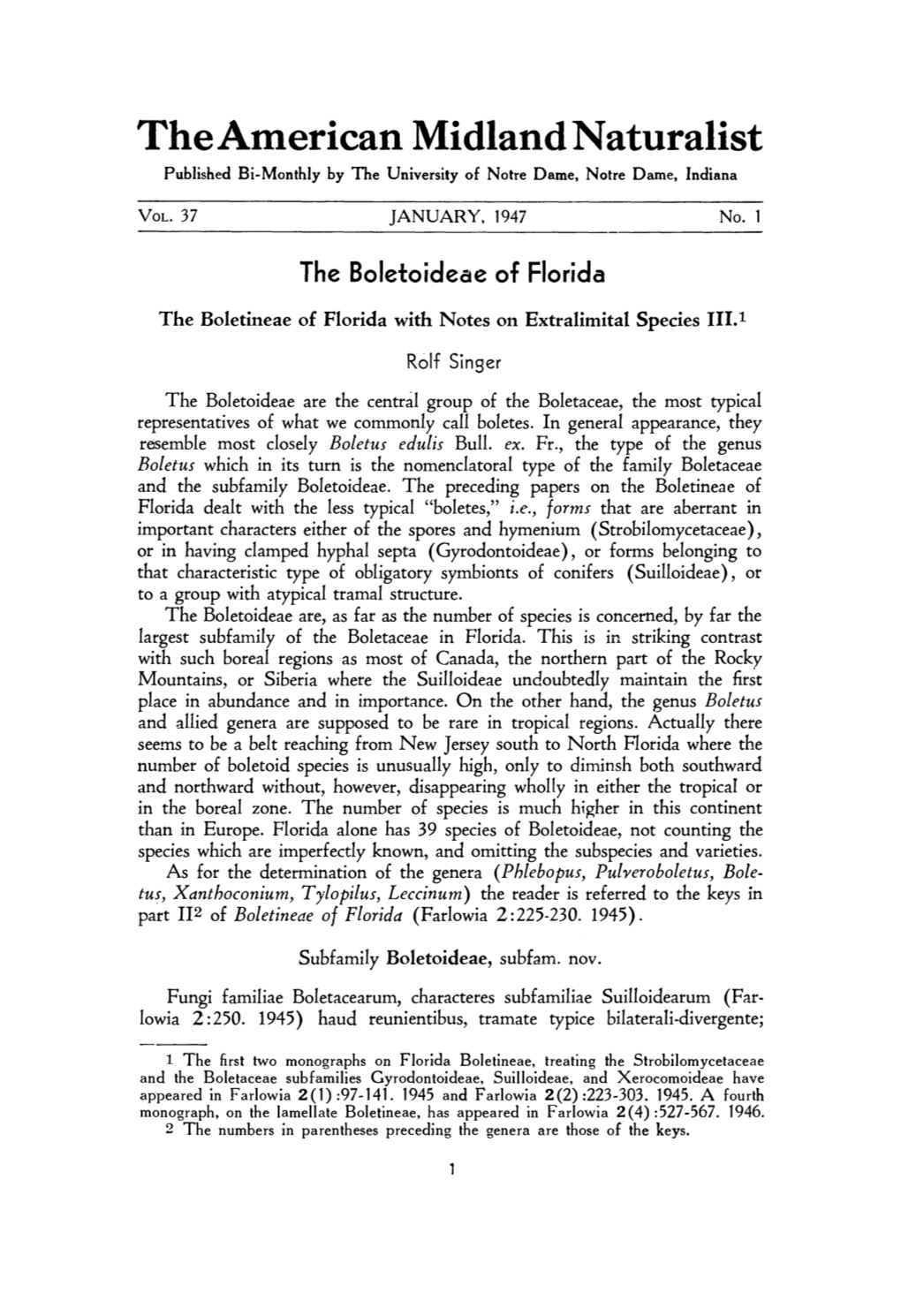 The Boletoideae of Florida with Notes on Extralimital Species III