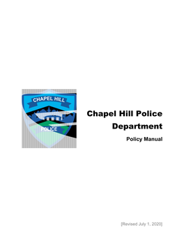 Chapel Hill Police Department Policy Manual