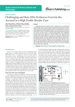 Challenging and Rare DNA Evidences Convicts the Accused in a High Profile Murder Case