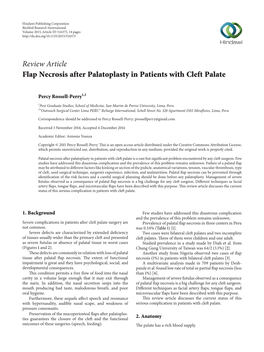 Flap Necrosis After Palatoplasty in Patients with Cleft Palate