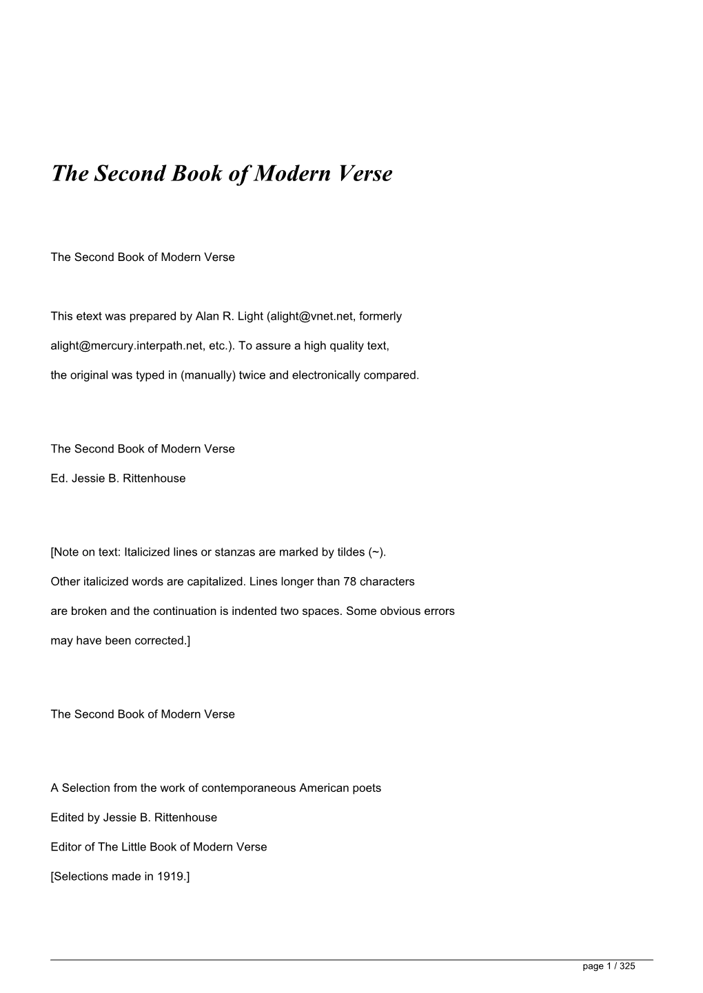 The Second Book of Modern Verse&lt;/H1&gt;