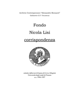 Nicola Lisi Corrispondenza