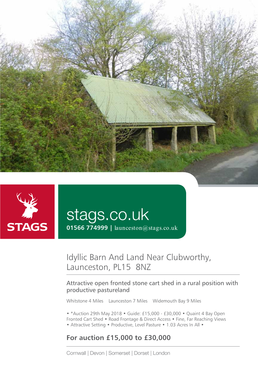 Stags.Co.Uk 01566 774999 | Launceston@Stags.Co.Uk