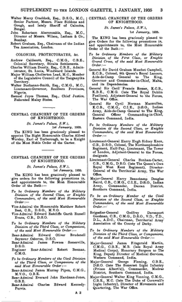 Supplement to the London Gazette, 1 January, 1935