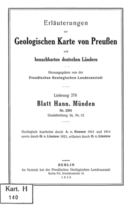 Geologischen Karte Von Preußen