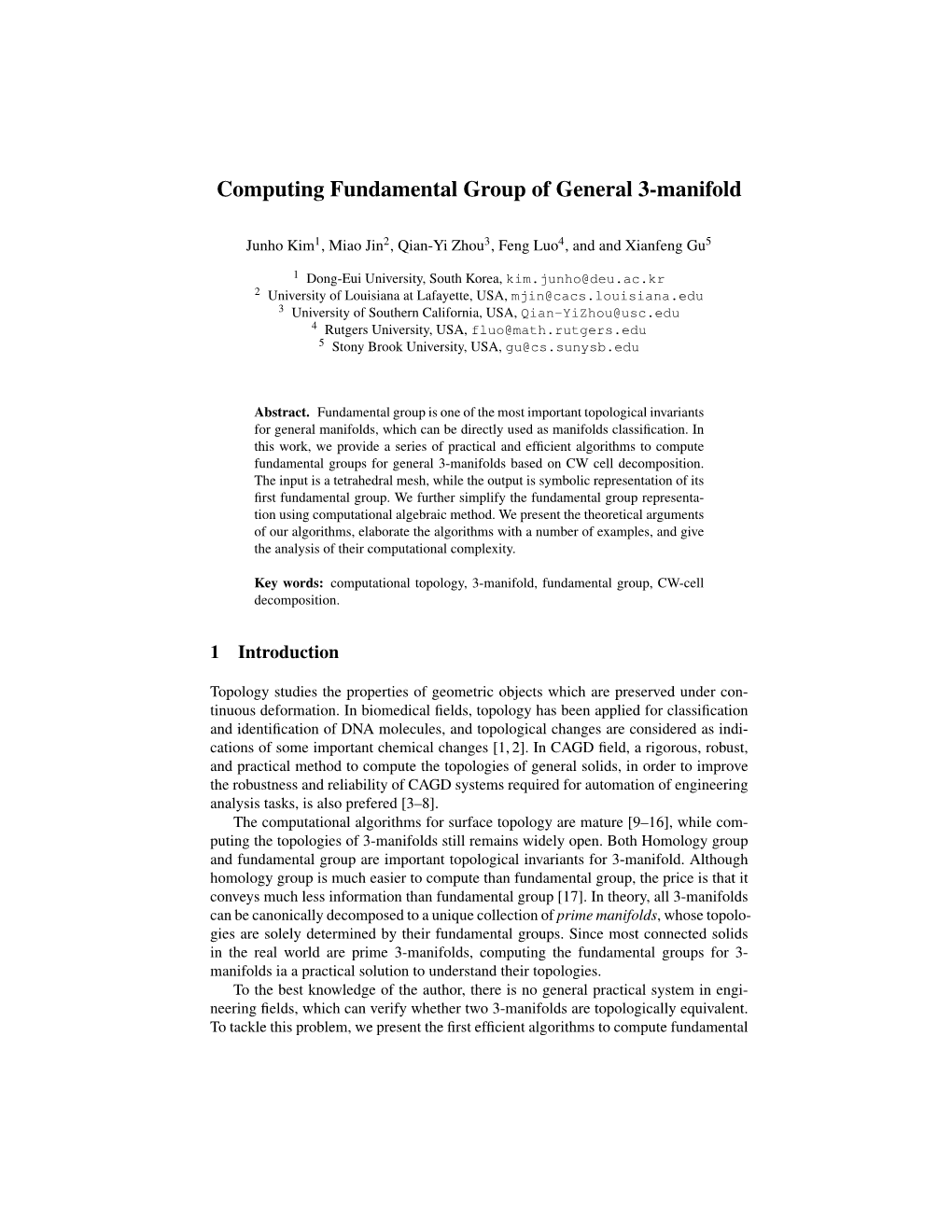 Computing Fundamental Group of General 3-Manifold