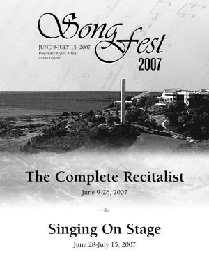 The Complete Recitalist Singing on Stage