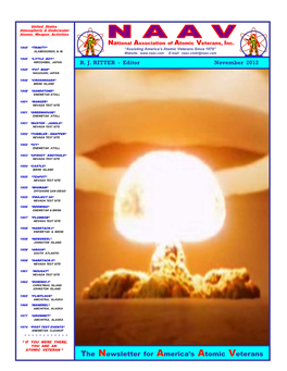 The Newsletter for America's Atomic Veterans