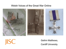 Welsh Voices of the Great War Online