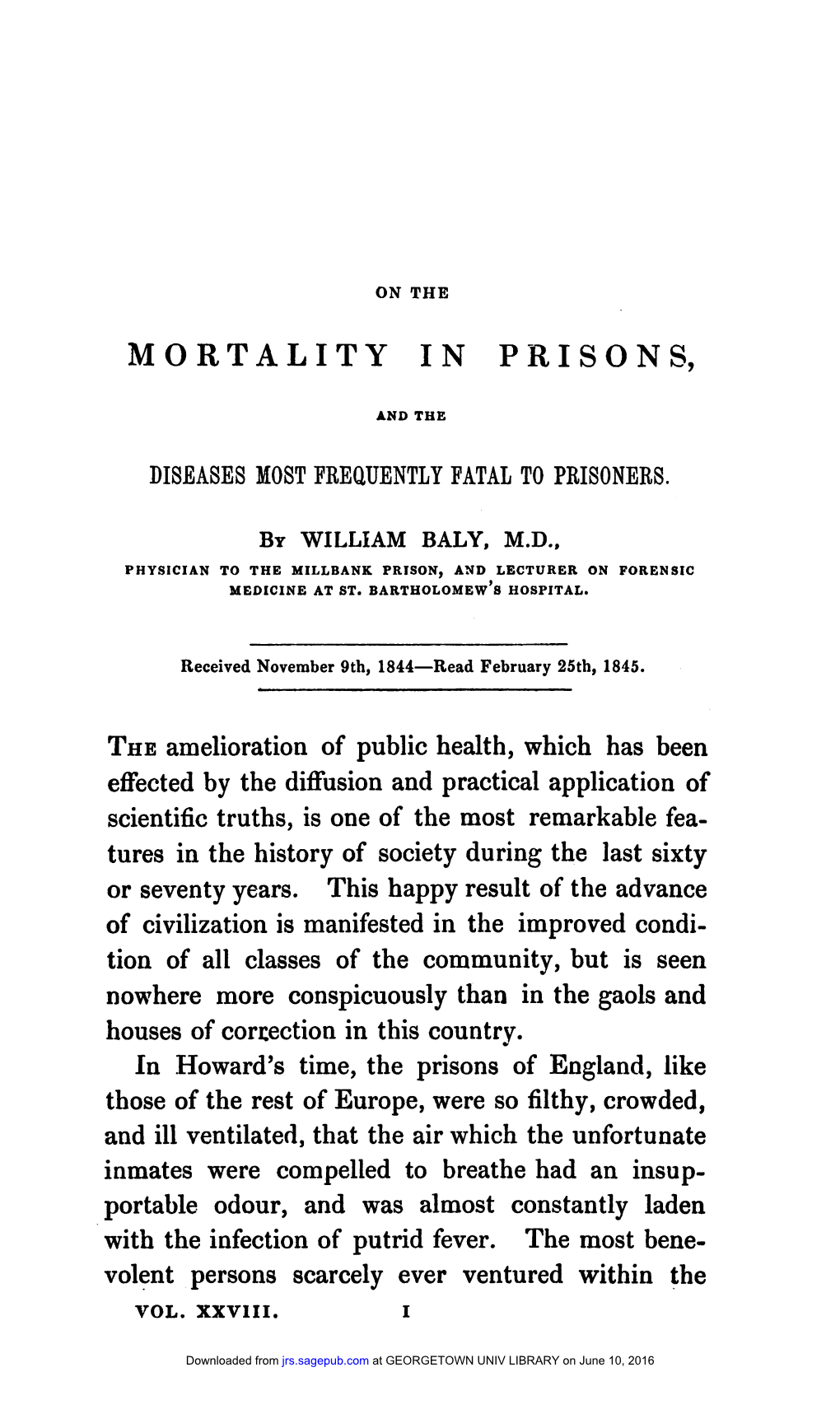 Mortality in Prisons