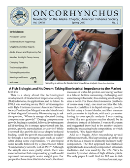 ONCORHYNCHUS Newsletter of the Alaska Chapter, American Fisheries Society Vol