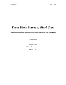 From Black Slaves to Black Star