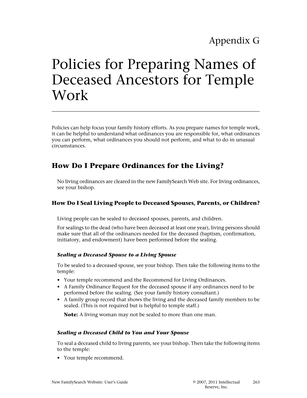 Policies for Preparing Names of Deceased Ancestors for Temple Work