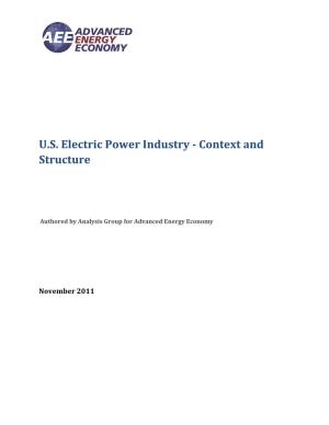 U.S. Electric Power Industry - Context and Structure