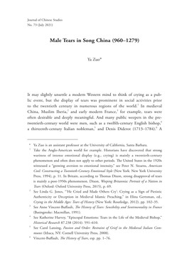Male Tears in Song China (960–1279)