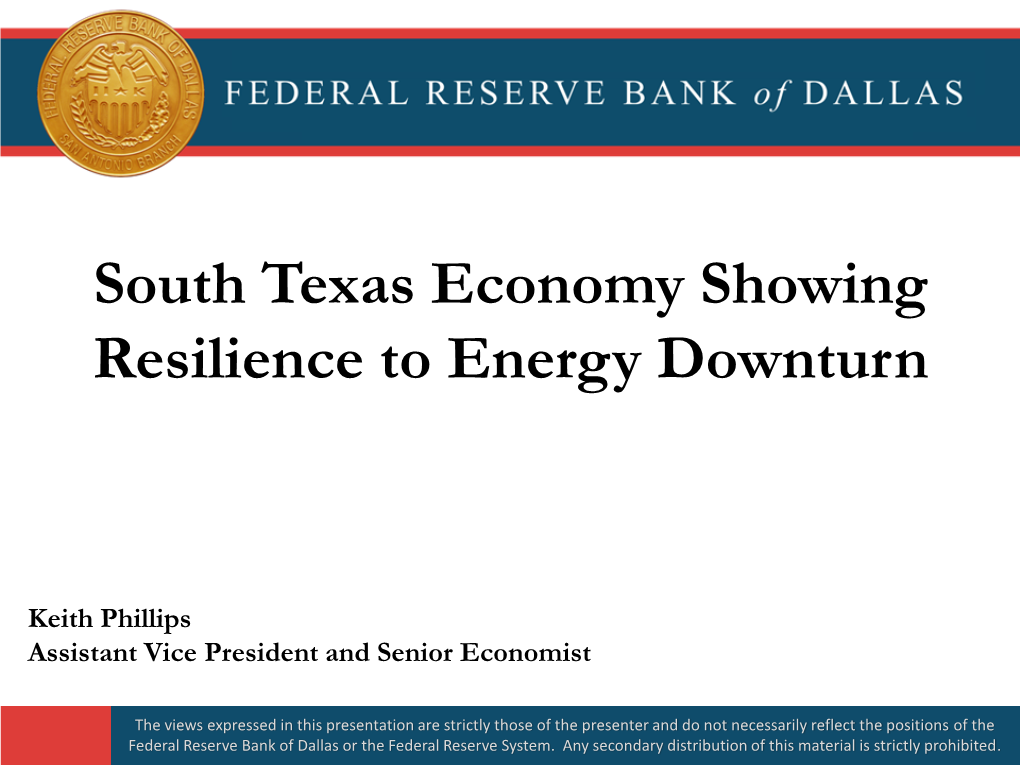 Vistas from Texas: an Economic Outlook