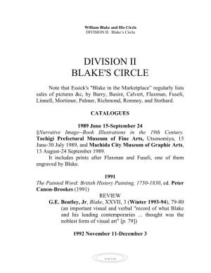 Blake and His Circle