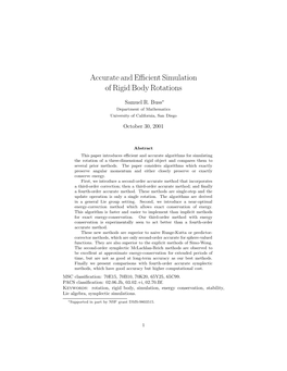 Accurate and Efficient Simulation of Rigid Body Rotations