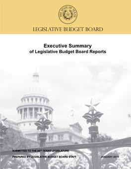 Summary of Legislative Budget Board Reports