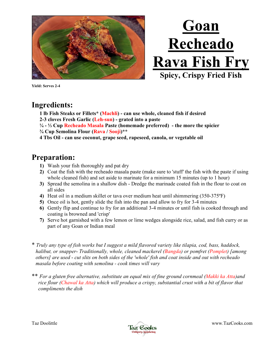 Goan Recheado Rava Fish Fry Spicy, Crispy Fried Fish
