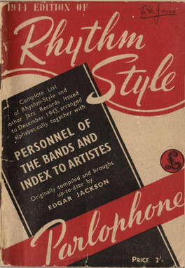 1944 Parlophone Rhythm Style Catalogue