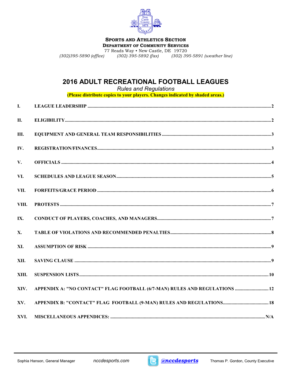 Ncc Adult Football Rules and Regulations