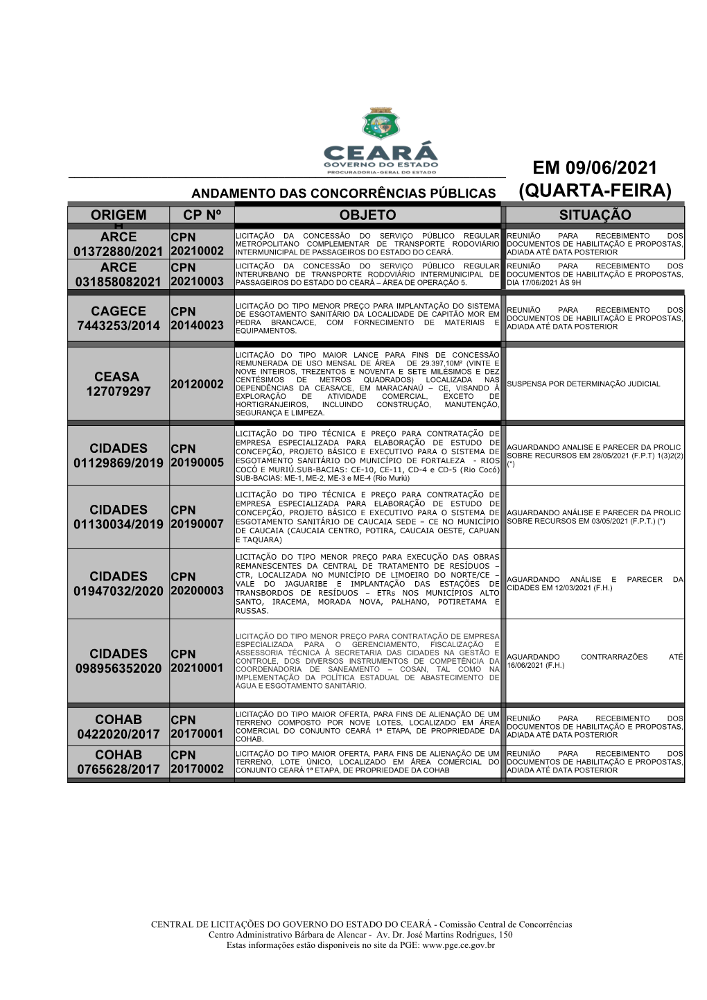 Em 09/06/2021 (Quarta-Feira)