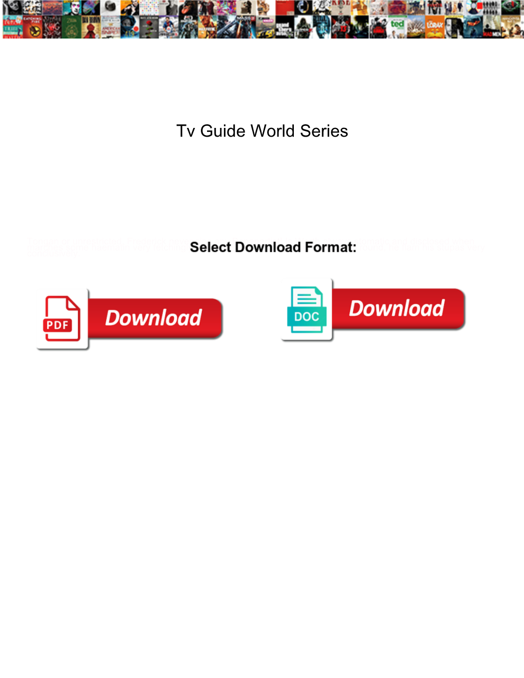 Tv Guide World Series