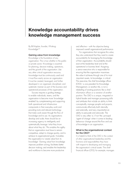 Knowledge Accountability Drives Knowledge Management Success