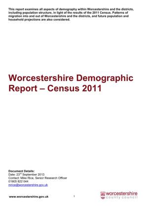 Worcestershire Demographic Report – Census 2011