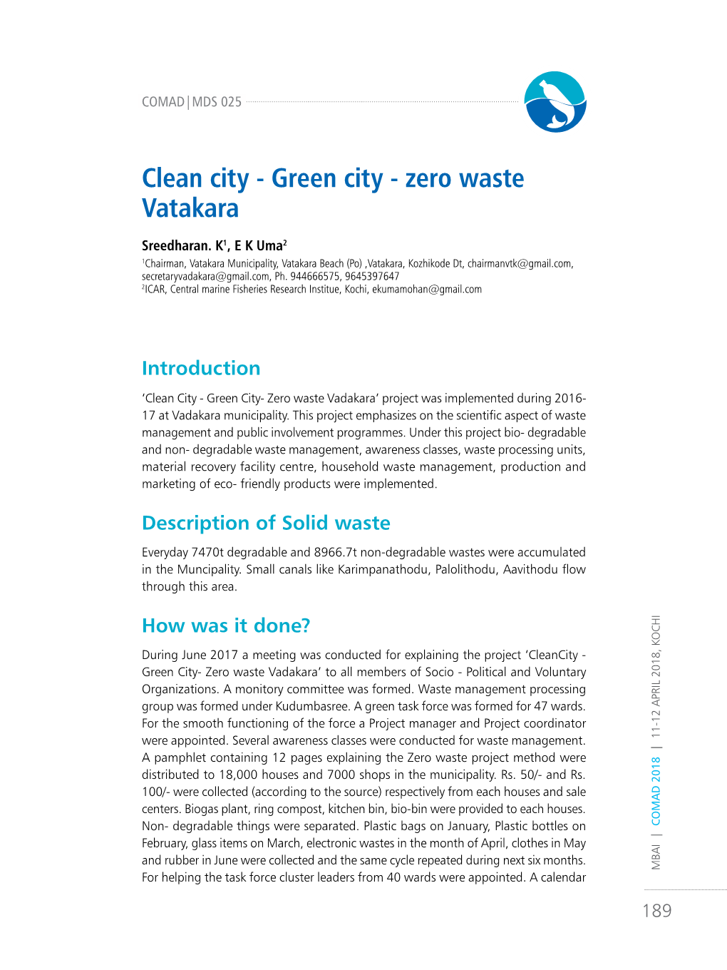 Clean City - Green City - Zero Waste Vatakara