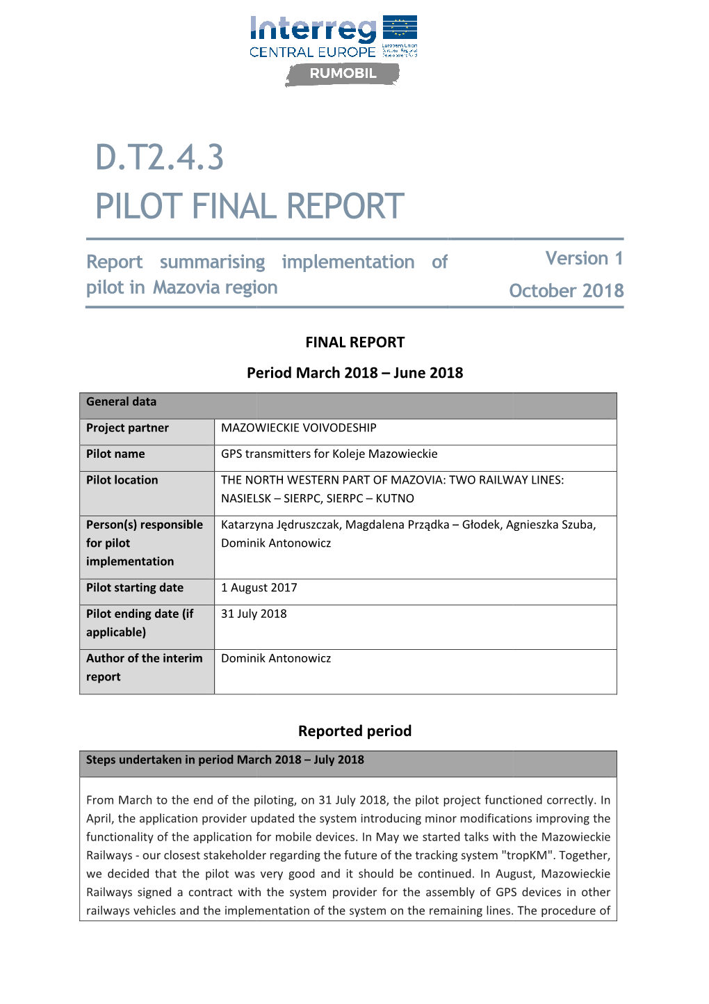 D.T2.4.3 Pilot Final Final Report