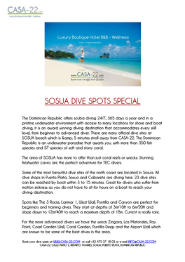 Sosua Dive Spots Special
