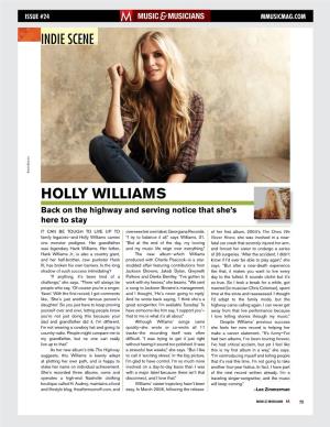 Holly Williams Back on the Highway and Serving Notice That She’S Here to Stay
