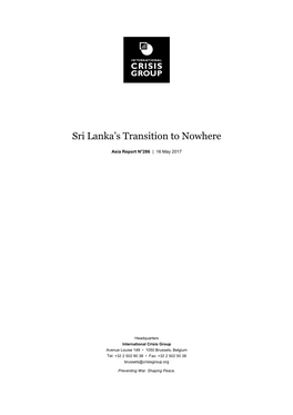 Sri Lanka's Transition to Nowhere